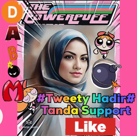 Powerpuff Girls Poster With Woman In Hijab And Bomb GIF