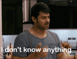 Prabhas Sharing I Know Nothing GIF