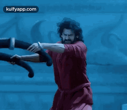 Prabhas Throwing Boomerang GIF
