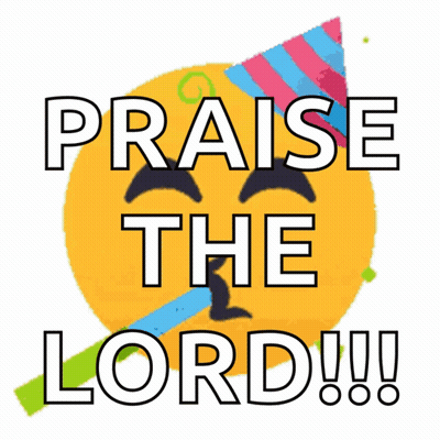 Praise The Lord Sticker With Party Hat GIF