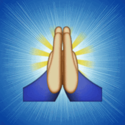 Praying Glowing Hands Emoticon