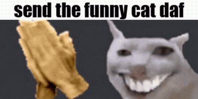 Praying Hand And Smiling Cat Send The Funny Cat Daf GIF