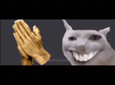 Praying Hand Next To Cat GIF