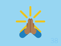Praying Hands Blue Yellow Emoji Cartoon