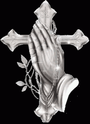 Praying Hands Holy Cross Sparkling Animation GIF