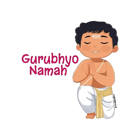 Praying Man Gurubhyo Namah Text Sticker