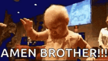 Preach Cute Baby Hand Raised Amen Brother GIF