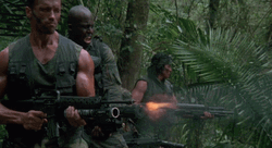 Predator Arnold Schwarzenegger Machine Gun GIF