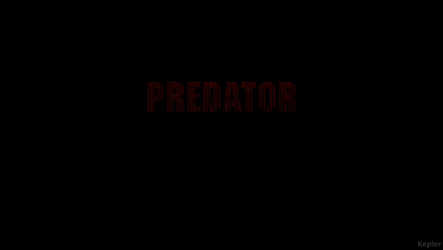 Predator Badlands Logo On A Black Background With Red Lines GIF