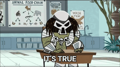 Predator Sitting At Desk With Its True GIF