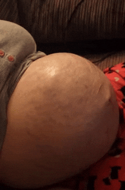 Pregnant Belly Visible Baby Kicks GIF