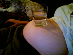 Pregnant Glass On Belly GIF