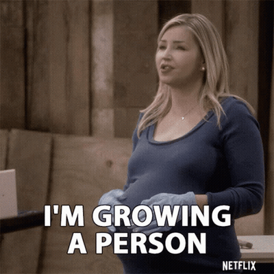 Pregnant Woman Saying Growing A Person GIF