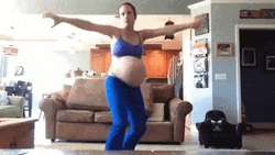 Pregnant Woman Thriller Dance GIF 