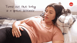 Pregnant Woman Will Figure Belly Out GIF