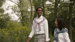 Preppy Couple Skipping GIF