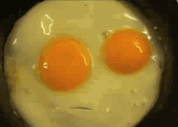 Preppy Smiley Face Fried Egg GIF