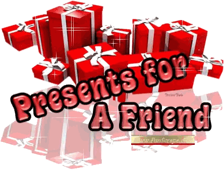 Presents For Friend With Red Boxes Sticker