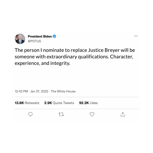 President Biden Nominates Justice Replacement Sticker