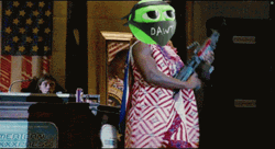 President Camacho Machine Gun Helmet GIF
