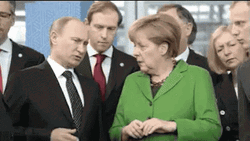 President Putin Talking To Chancellor Angela Merkel GIF