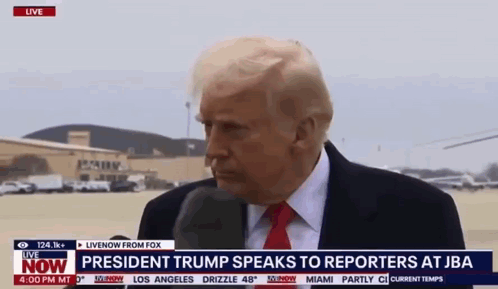 President Trump Speaks To Reporters At Jba Live GIF
