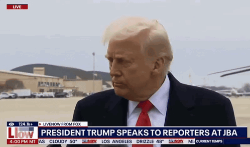President Trump Speaks To Reporters At Jba Live On Fox News GIF