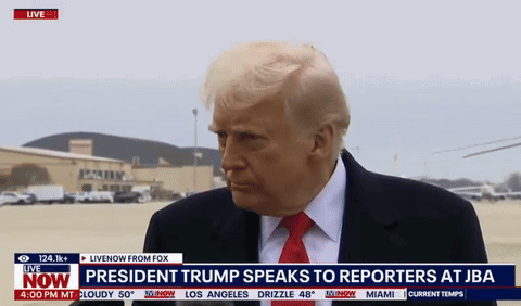 President Trump Speaks To Reporters At Jba Live On Fox GIF