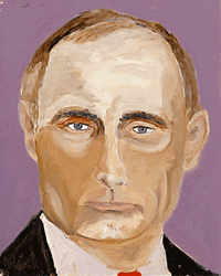 President Vladimir Putin Blinking Painted Image GIF