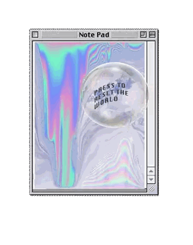 Press To Reset World Note Sticker
