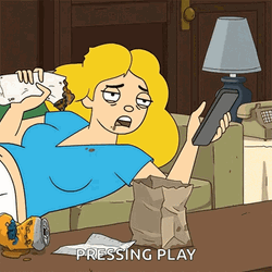 Pressing Play Lazy Saturday GIF