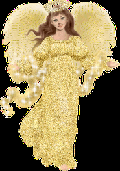 Pretty Angel With Gold Glitter GIF