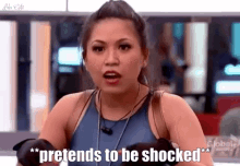 Pretty Lady Pretends To Be Shocked GIF
