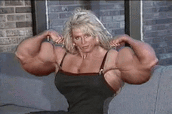 Pretty Lady With Big And Strong Arms  GIF