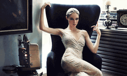 Pretty Model Flashing Lights GIF
