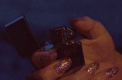 Pretty Nails And Lighter GIF