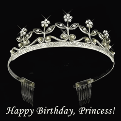Pretty Princess Silver Crown Happy Birthday Queen GIF
