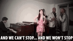 Pretty Woman Singing Cant Stop Wont Stop GIF