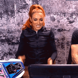 Pretty Wrestler Becky Lynch Birdman Hand Rub GIF