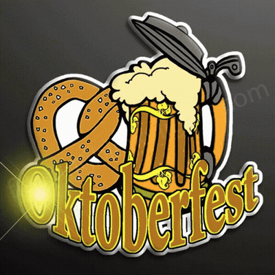 Pretzel And Beer Mug Saying Oktoberfest GIF