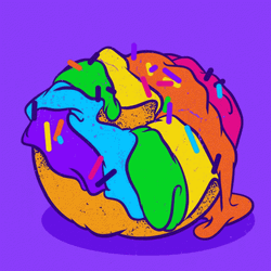 Pride Cute Rainbow Donut GIF