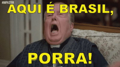 Priest Sitting On Couch Mouth Open Aqui E Brasil Porra GIF