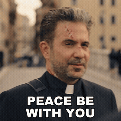 Priest With Bandage Saying Peace Be With You GIF