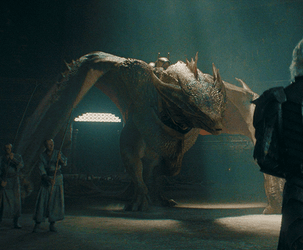 Prince Aegon Targaryen Massive Dragon Approacing GIF