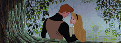 Prince And Sleeping Beauty Under The Tree GIF