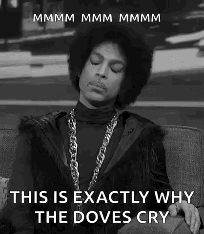 Prince Is Sitting On A Couch In A Black And White Photo With His Eyes Closed . GIF