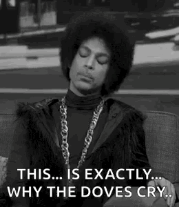 Prince Is Sitting On A Couch With His Eyes Closed And A Necklace Around His Neck . GIF