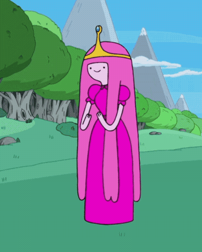 Princess Bubblegum Is Standing Next To A Blue Monster GIF