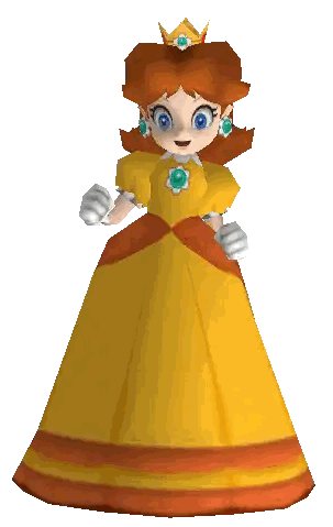 Princess Daisy Wearing A Yellow Dress And A Crown Sticker