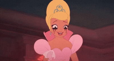 Princess In Pink Dress Covering Mouth GIF